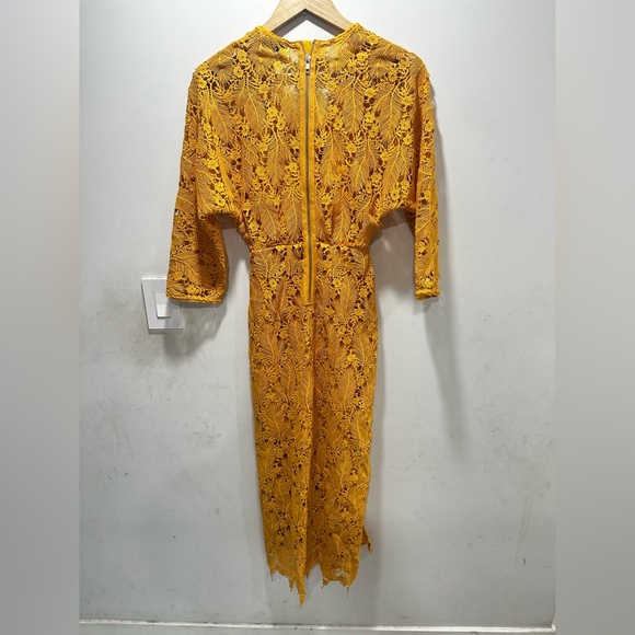 NWT & Other Stories Yellow Allover Lace Midi Dress - Picture 4 of 4